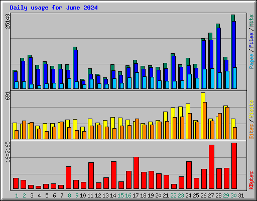 Daily usage for June 2024