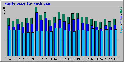 Hourly usage for March 2021